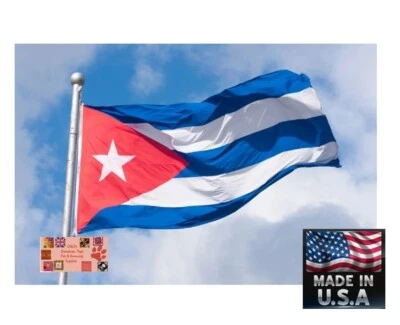Bandera Cubana Hecha en EE. UU. BANDERA DE CUBAN 3x5 pies Super-Poli Banner Cubano Cubana Foto 1 de 4