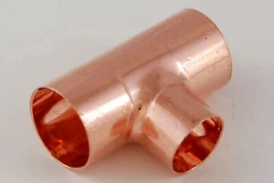 2x Kupferfitting Reduzier T Stück 28-22-28 mm 5130 Lötfitting copper fitting CU - Bild 1 von 2