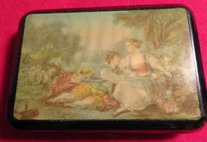 Vintage Westfalia Metal Cigarettes Box 2 Lovers Courtship Scene Germany - Picture 1 of 20