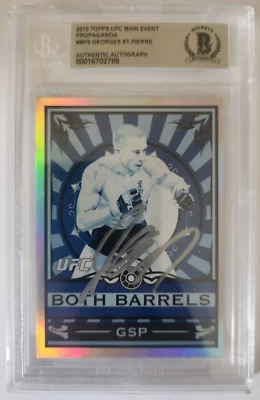 Georges St. Pierre 2010 Topps Both Barrels Signed Card Slabbed Beckett BAS Auto - Image 1 of 2