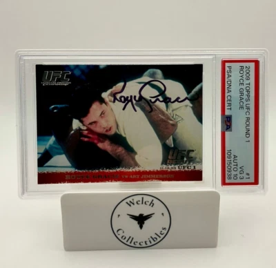 2009 Topps UFC Round 1 #1 Royce Gracie : On Card Rookie Auto : PSA 3 Auto 10 - Image 1 of 2