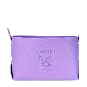 Sanrio Kuromi Storage Basket Logo Embossed Organizing Lightweight Handled Bin - Picture 1 of 16