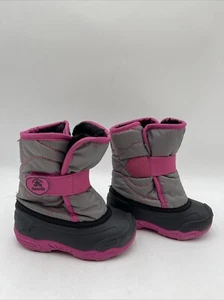 Kids Kamik Snowbug 5 Snow Boot Grey/Pink Size 8 - Picture 1 of 5