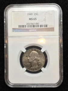 1949 NGC (MS65) SILVER QUARTER *NATURAL TONE* - Picture 1 of 4