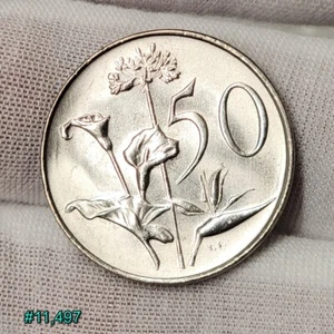 1990 SOUTH AFRICA 50 CENT 50C LAST YEAR TYPE BRILLIANT UNCIRCULATED BU 11494-A - Picture 1 of 12