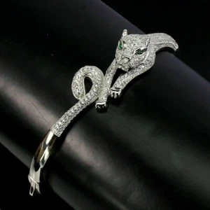 5.50 Ct Round Cut VVS1/D Diamond Gorgeous Bangle Bracelet 14k White Gold Finish - Picture 1 of 3