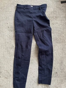 H&M Dress Pants Women 2 Blue Business Casual Pull on Side Zip Ankle - Picture 1 of 6