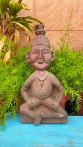 17a Figura Popular de Madera Antigua Tallada a Mano Dios Buda Panel Figura - Imagen 1 de 11