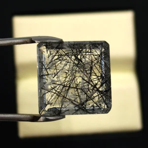 17.17 Cts Natural Tourmaline Rutile Quartz 17MM Faceted Cut Top Quality Gemstone - Picture 1 of 15