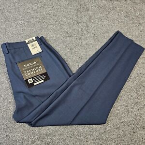 NWT Haggar Premium Dress Pants Mens 33x30 Navy Slim Fit Stretch Flex