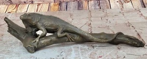 Solid Messingskulptur Komodo Drache Monitor Varanidae Varanus Lizard Figur Kunst - Bild 1 von 10