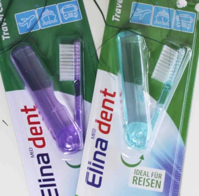 ELINA DENT 2 Reisezahnbürste Zahnbürste für die Reise aufklappbar in verschiedene Farben