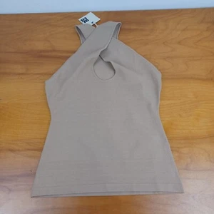 SER.O.YA Nori Top Size XL Color Brown Sleeveless Crossover Neckline Women - Picture 1 of 17