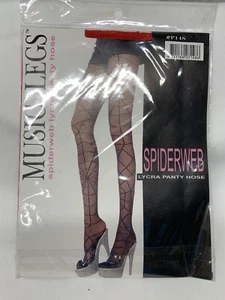 NWT Music Legs, Spiderweb Lycra womens Hose, One Size Fits 5’to5’10” - Picture 1 of 9