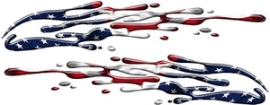 90” Set Auto Wrap Boat Car Truck Drips Racing Graphics Decals Stickers USA Flag - Picture 1 of 2