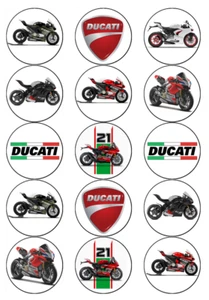 Ducati Motorcycle Edible Cupcake Toppers Icing Cake Decorations (1 Size) - Picture 1 of 2
