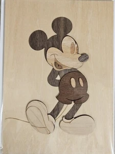Mickey Mouse Lasercut Wood Card - PAPYRUS DISNEY Birthday Card - Picture 1 of 3