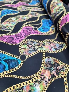 SPEDIZIONE GRATUITA Maglia Serpente Moda Tessuto Elasticizzato da Giardino Blu Rosa MULTICO - Foto 1 di 12