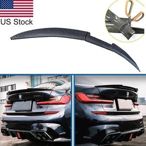 54'' Carbon Fiber Pattern Car Trunk Spoiler Wing For BMW E46 E90 3 Series Etc - Picture 1 of 13