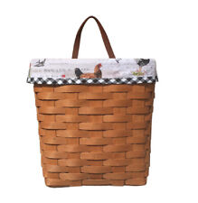 TALL KEY LINER for Longaberger Basket Barnyard Fabric w/ Black checked trim