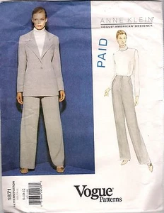 Vogue Designer Sewing Pattern 1871, Anne Klein Jacket & Pants, Size 8 - 12 Uncut - Picture 1 of 3