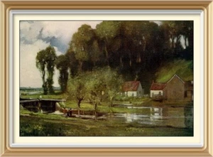 Original c1929 Lithograph Print Landscape WOODED HILLSIDE by BERTRAM PRIESTMAN - Picture 1 of 1