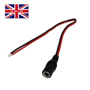 DC POWER FLY LEAD 2.1mm FEMALE SOCKET CCTV PSU PIGTAIL JACK CAMERA CABLE - Picture 1 of 3