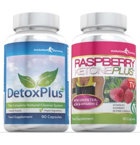 Raspberry Ketone Plus & Detox Colon Cleanse Pills 1 Month Evolution Slimming - Picture 1 of 1