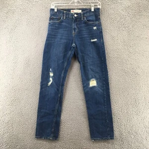 Levis 502 Taper Jeans Youth 14 Reg 27x27 Blue Denim Cotton Mid Rise Zip Casual - Picture 1 of 16
