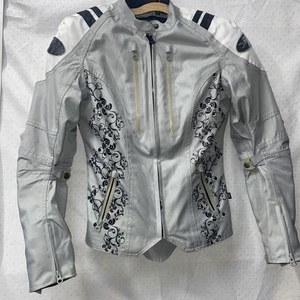Joe Rocket Womens Motocycle riding Jacket Size XS Gray floral full zip * Cleo - Picture 1 of 14