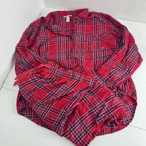 Victoria Secret Juego de Pijama a Cuadros 2 Piezas (Rojo/Rosa) Acogedor Salón Dormir XL - Imagen 1 de 6
