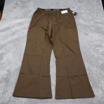 Dickies Pants Womens LP Brown Scrubs Cargo Pockets Medical Uniform Bottoms - Image 1 of 4