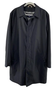 Lands’ End Mens Size 42-44 L/T Black Weather Resistant Overcoat Removable Liner - Picture 1 of 9