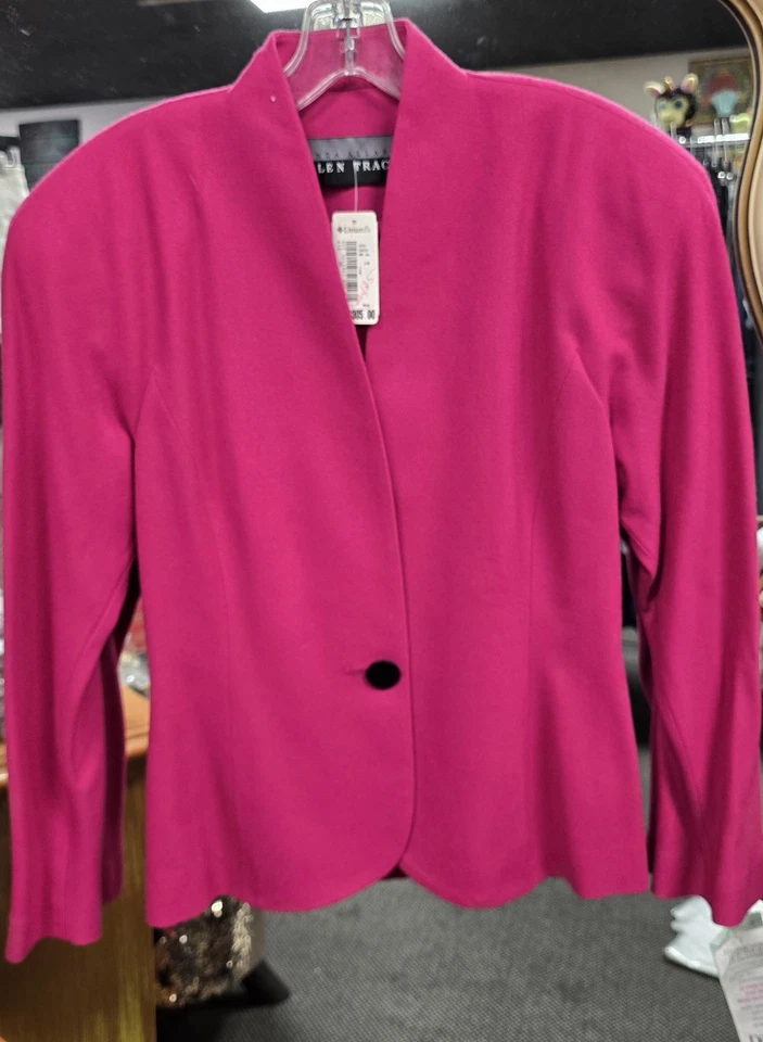 Linda Allard Ellen Tracy Wool Blazer Skirt Set 100% Wool Nwt $435 Vin 90's Pink - Image 1 of 4