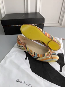 Unworn Paul Smith Rainbow Swirl Ballet Flats Matt Nappa Leather Womens Size 38 - Picture 1 of 24
