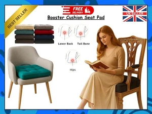 Booster Cushion Seat Pad 45x45x10cm Thick Orthopaedic Armchair Chair Seat Pad UK - Picture 1 of 43