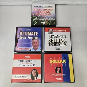 5 Brian Tracy Audio Book CD Lot Confidence Selling Habits Goals Learning Rose - Picture 1 of 24