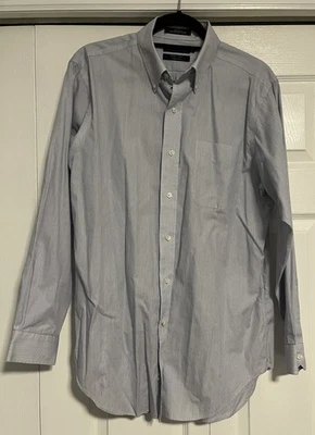 Camisa Daniel Cremieux Azul Rayas Abotonada, Hombre 16/34, Stanley 100% Algodón Foto 1 de 4