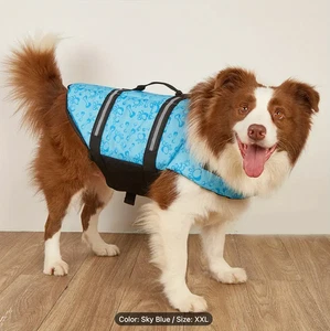 Dog LifeJacket Safety Vest Reflective Stripe & Pull Handle, Size XXL, NEW - Picture 1 of 5