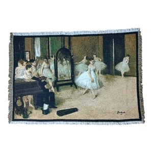 Goodwin Weavers Degas The Dancing Class Tapestry Throw Banket Ballerina Cotton - Picture 1 of 4