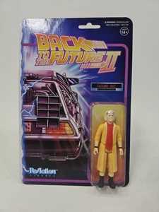 Regreso al Futuro Parte II Doc Marrón Amarillo Abrigo de Laboratorio Figura Retro Super7 - Imagen 1 de 3