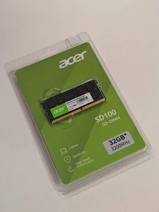 ACER SD100 DDR4 32GB 3200MHz SODIMM Laptop RAM – PC4-25600 CL22, 260-Pin, New - Picture 1 of 2