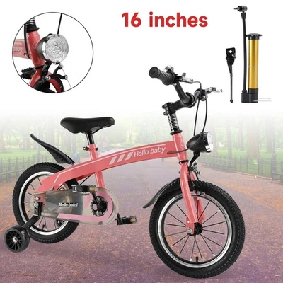 🚀Bicicleta Infantil 16 Pulgadas Bicicleta Infantil con Faro LED Regalo Niños y Niñas Foto 1 de 4