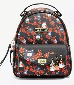 Naruto Hello Kitty Mini Backpack Cherry Blossoms Itachi Kakashi Sakura NEW - Picture 1 of 8