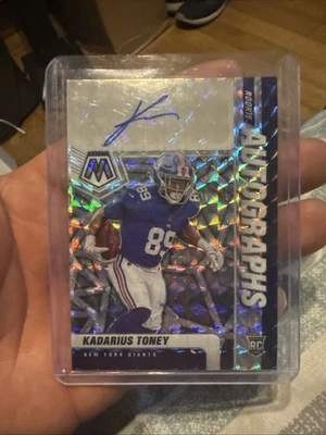 2021 Panini Mosaic Kadarius Toney #RA-12 Rookie RC Silver Mosaic Prizm Autograph - Image 1 of 2