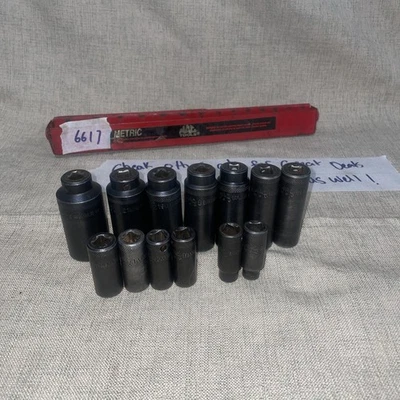MAC Tools XPD6 Series 8-21mm  3/8” Drive 6 Point 13Pc Deep Impact Socket Set USA - Image 1 of 4