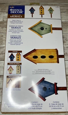 Vintage Plaid Stencil Decor Elements for Mural Stencil Birdhouses Pattern #26853 - Image 1 of 4