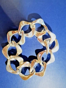 Bracciale a grande catena placcata argento lucido - Imagen 1 de 2