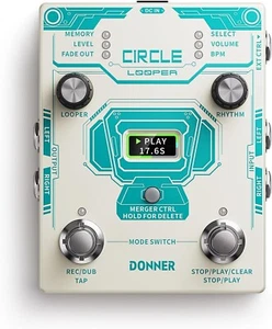 Donner Circle Looper Effects Pedal Drum Machine Tempo 40 Slot 160 min Loop Pedal - Picture 1 of 6