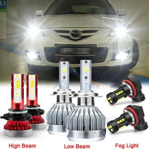 For Mazda 3 2004 2005 2006 Mazda3 LED Headlight 9005 H7 Bulbs + H11 Fog Light 6x - Picture 1 of 12